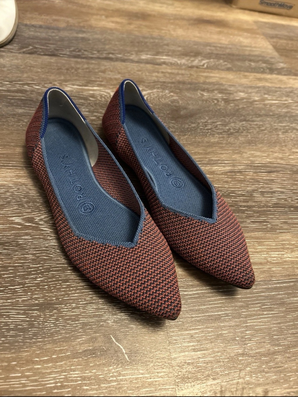 Rothy's The Point Shoes Womens 7.5 Tangerine Triple Stitch Flats VGC